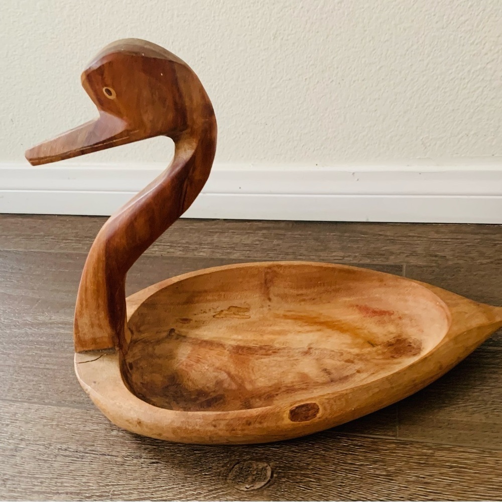 Vintage mid. Century wooden figural teak tray